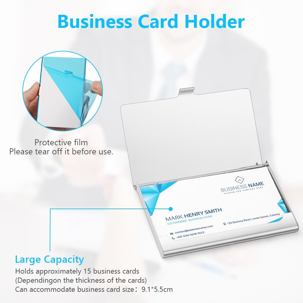Professional Stainless Steel Business Card Holder - Ultra Thin & Portable-CentralDepot247