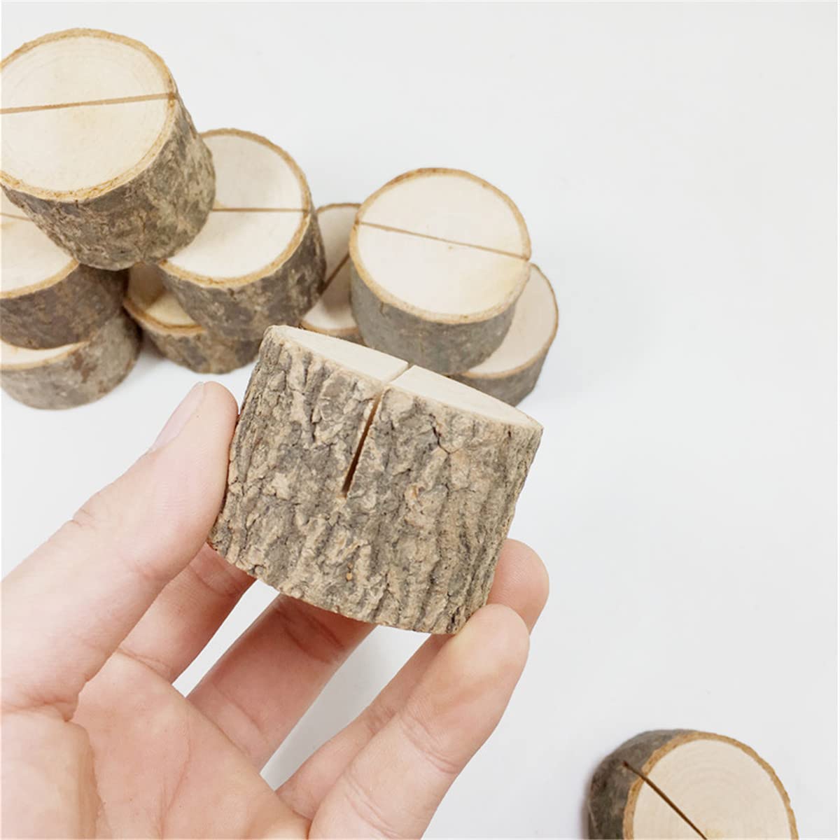 10 PCS Rustic Wooden Memo Clips Holders for Wedding and Party Decor-CentralDepot247