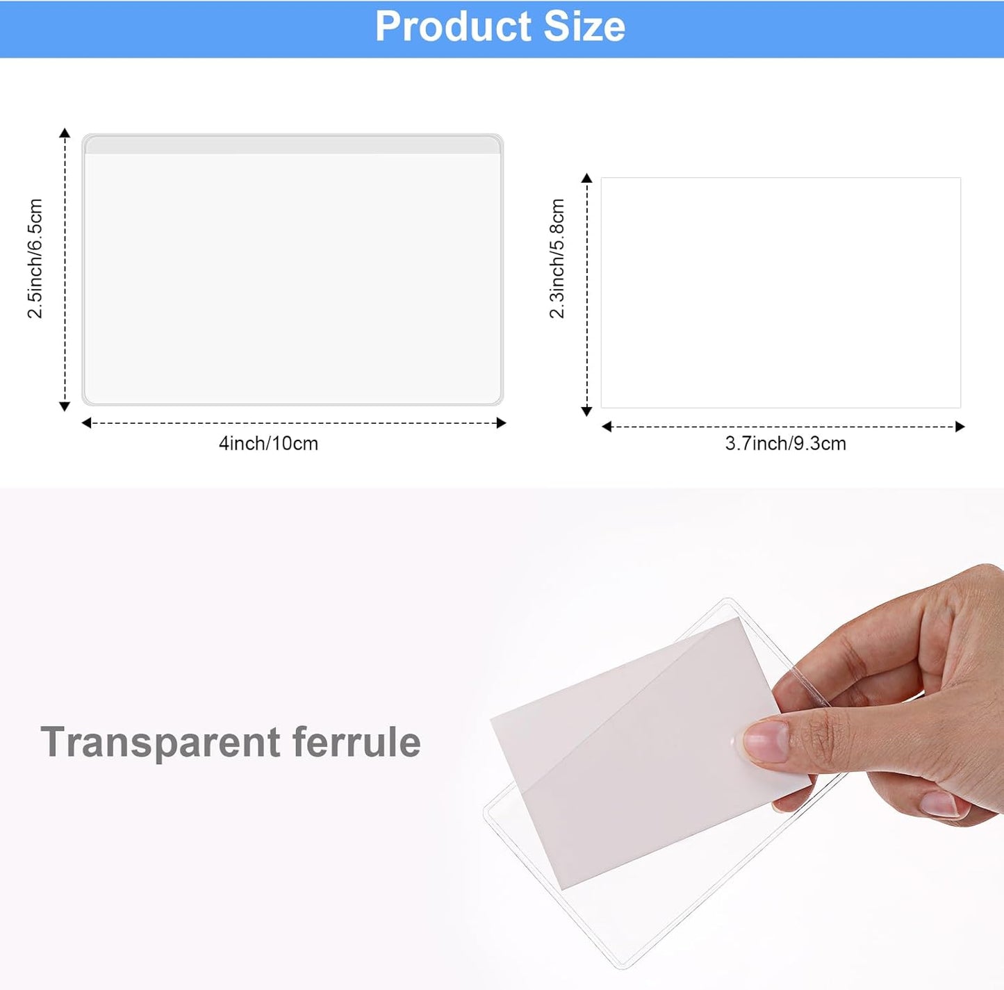 Self-Adhesive Business Card Pockets with 100 Blank Cardstock