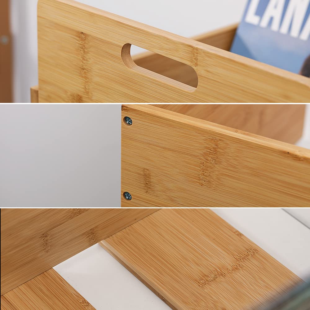 Vinyl Record Storage Crate - Bamboo Organizer for LPs Holds 80 Records-CentralDepot247