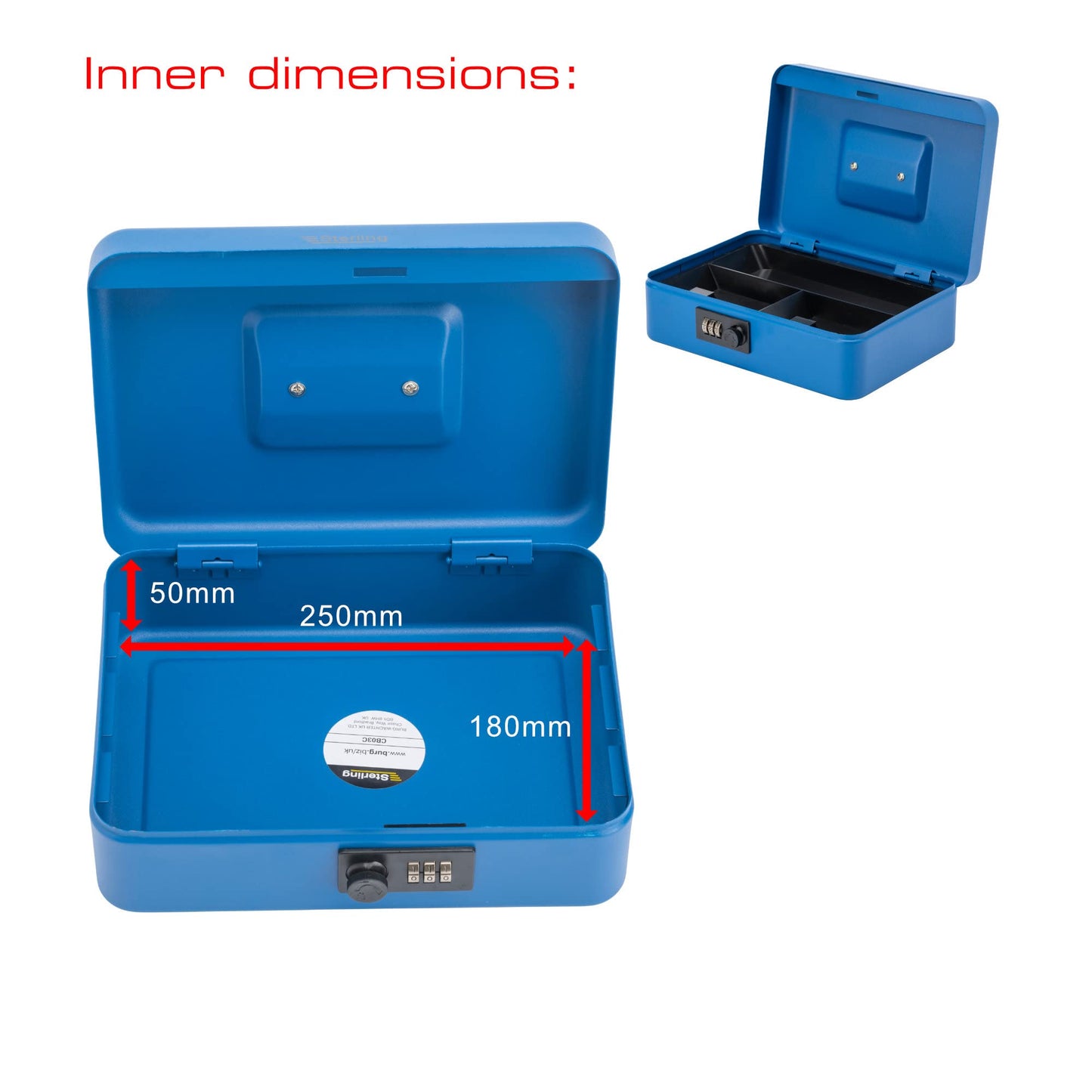 Sterling 10" Combination Lock Cash Box - Blue