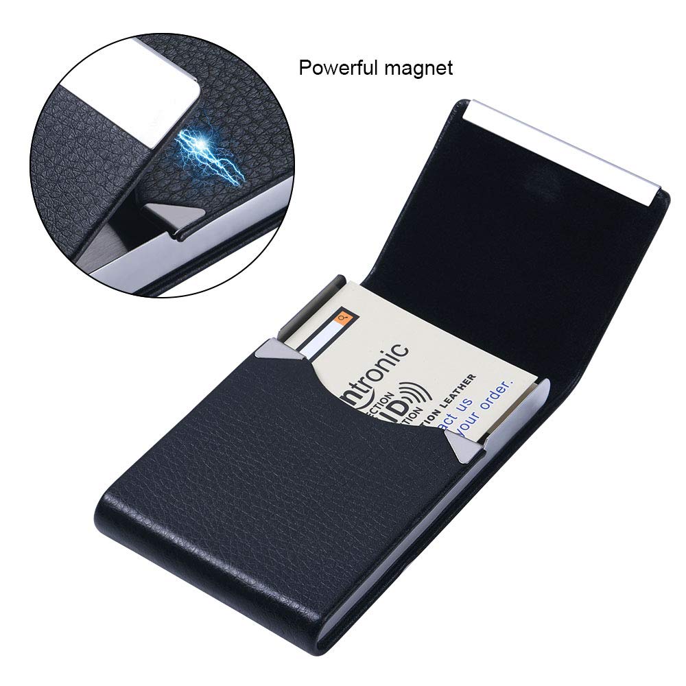 PU Leather Business Card Holder with Magnetic Buckle-CentralDepot247