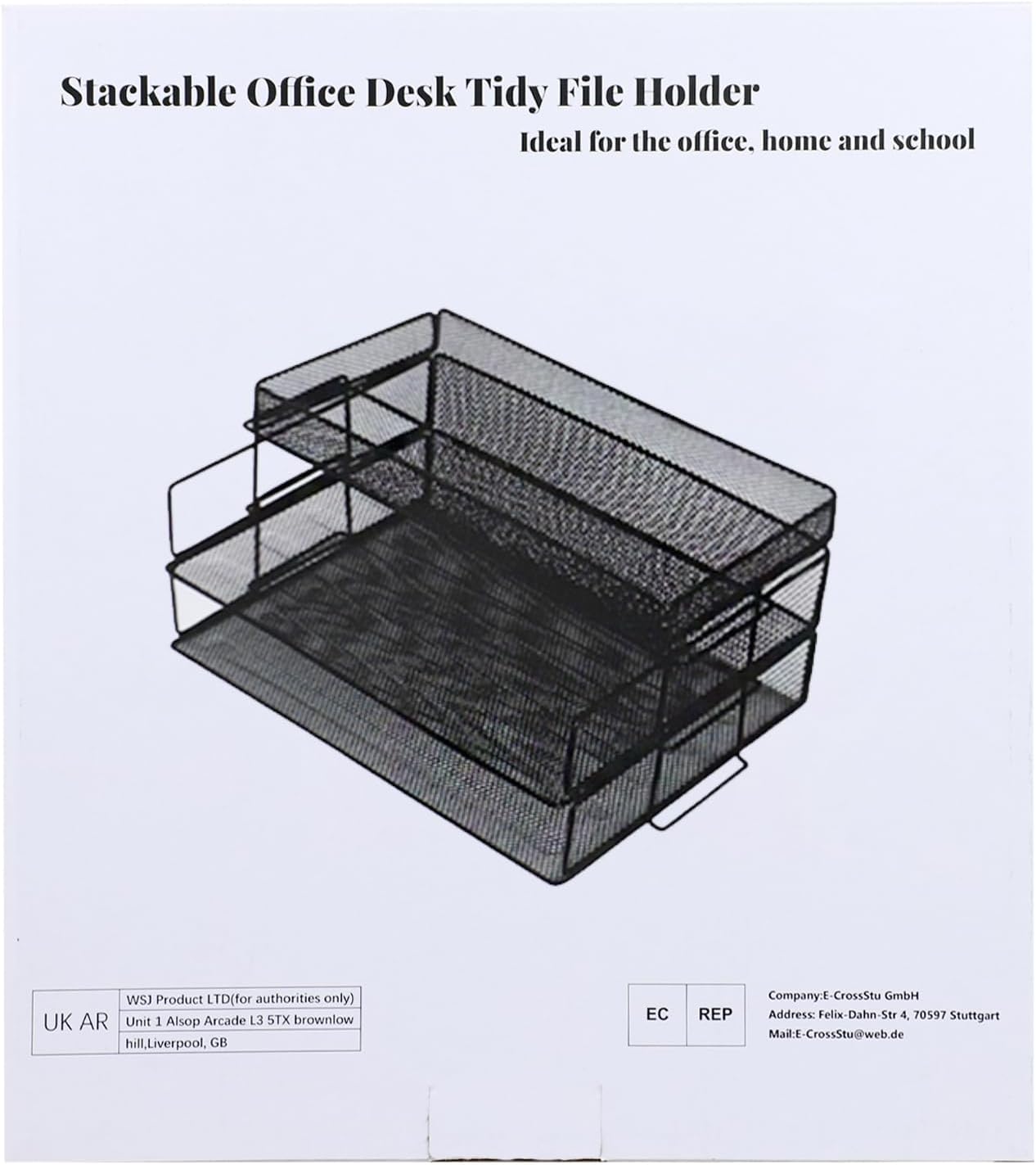Stackable 2-Tier Metal Desk Organizer Tray with Top Holder-CentralDepot247