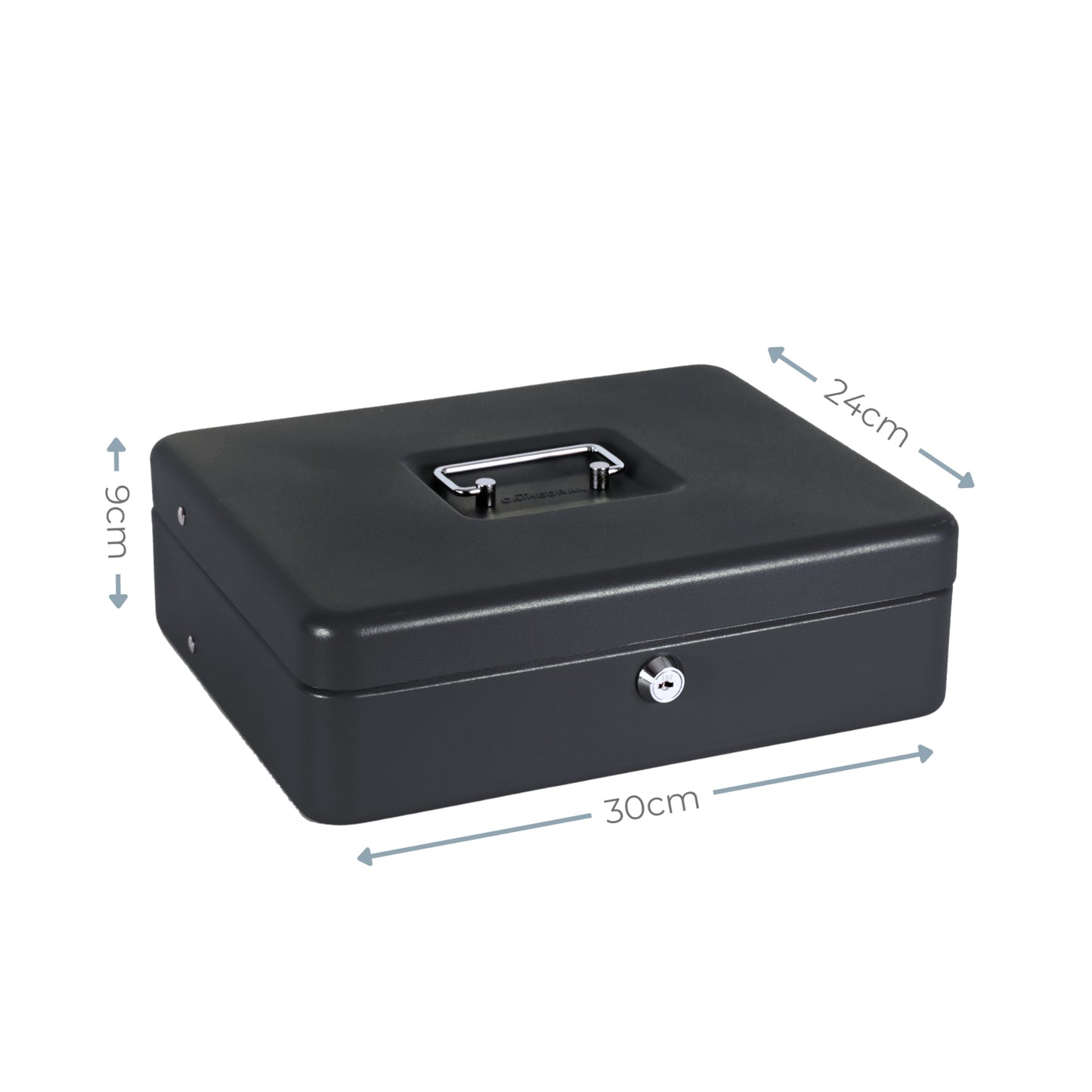 The Ultimate Cash Box with Foam Lining & Cantilever Coin Tray - Black