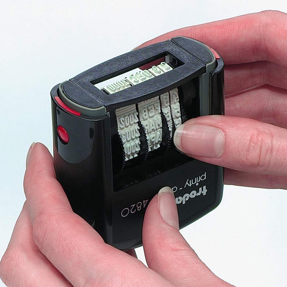 Trodat Date Stamp Printy 4820 Self-Inking, Black Imprint, 4mm Characters