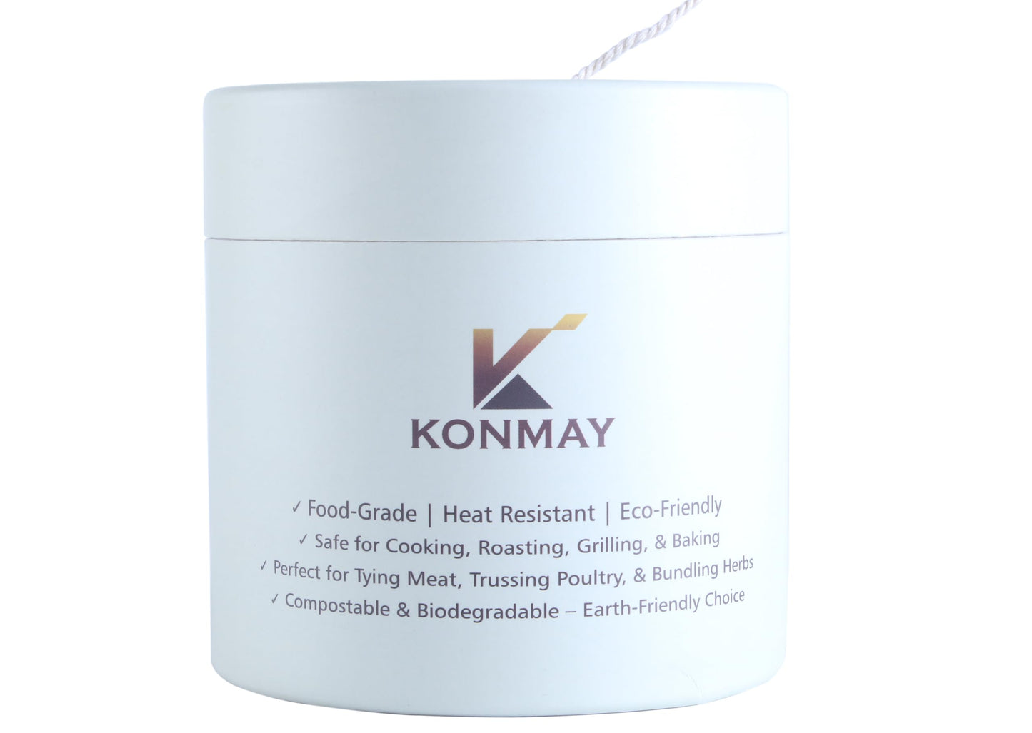 KONMAY 1.5mm 100% Cotton Cooking String – 150m Butcher Twine, Baker Twine for Trussing, Roasting, Grilling, Tying Meat, Herbs & Sausages, Eco-Friendly Biodegradable Paper Box with Feed Hole-CentralDepot247