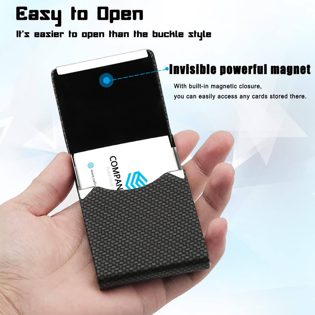 Professional PU Leather & Stainless Steel Business Card Holder - Coffee-CentralDepot247