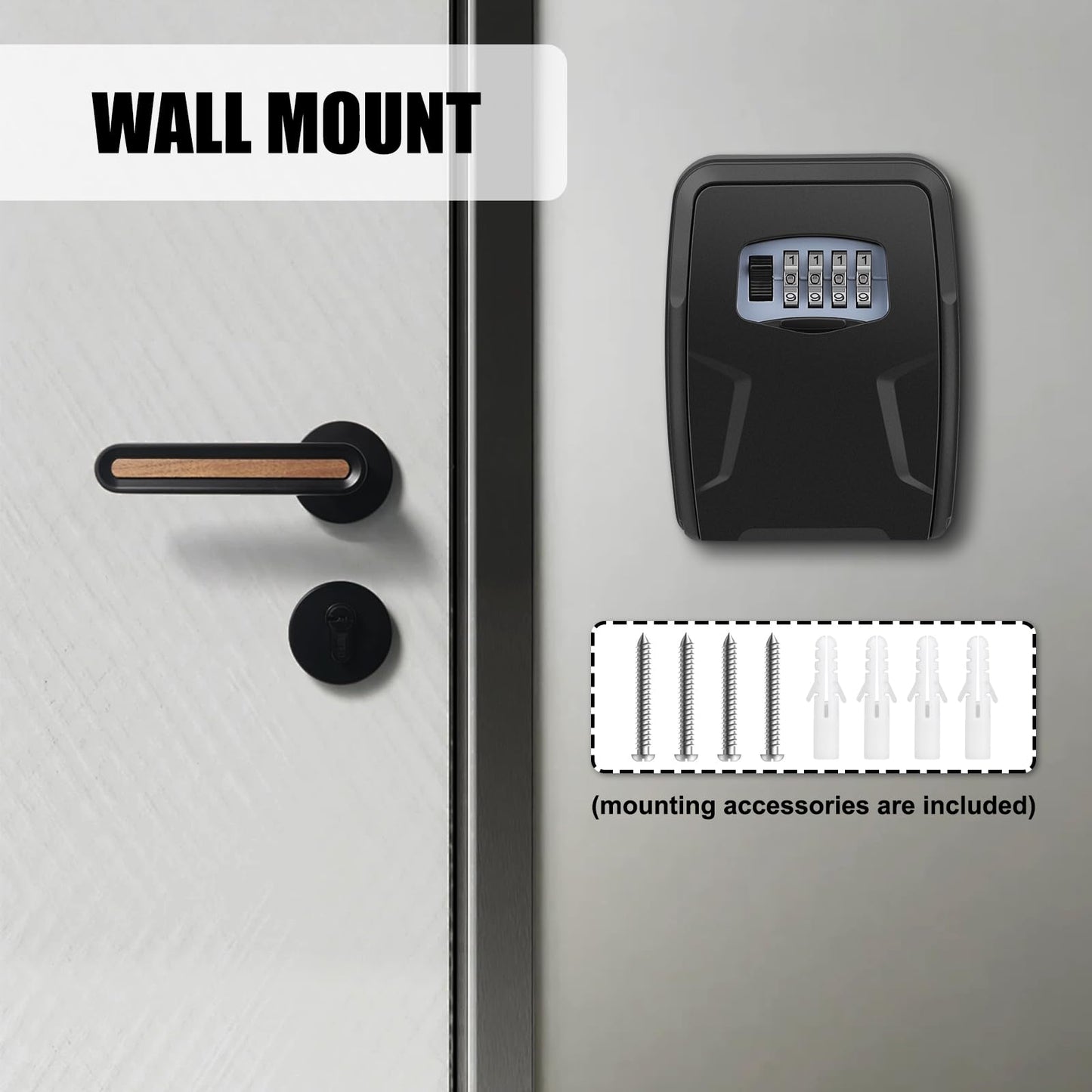 Extra Large Wall Mounted Key Lock Box for 10 Keys and Cards