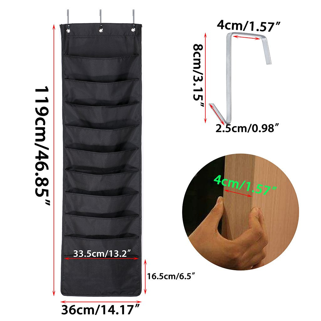 10 Pockets Hanging File Organizer - Over Door Storage Solution-CentralDepot247