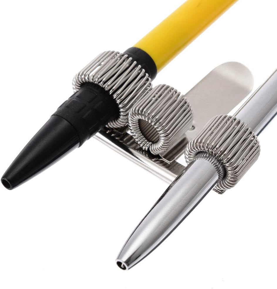 Triple Metal Pen Holder with Pocket Clip for Notebooks-CentralDepot247