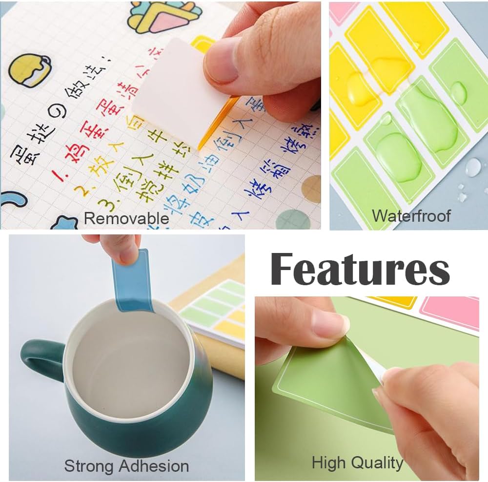 10 Sheets/400 PCS Rectangle Stickers - Waterproof Self Adhesive Labels
