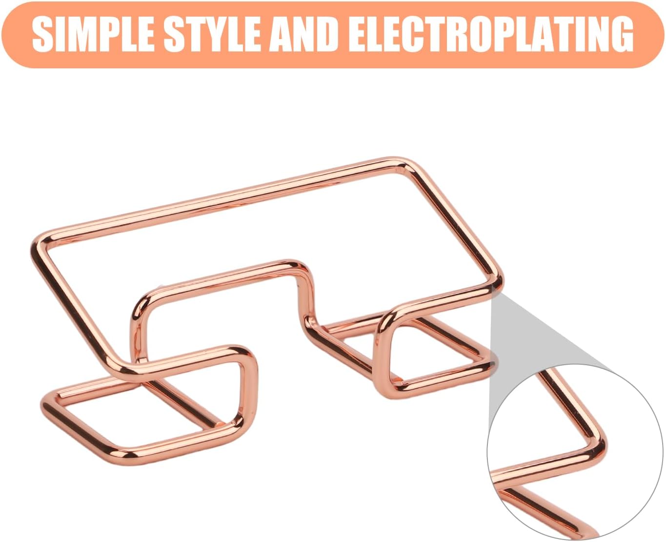 Rose Gold Metal Business Card Holder - 2pcs Desk Organizer-CentralDepot247