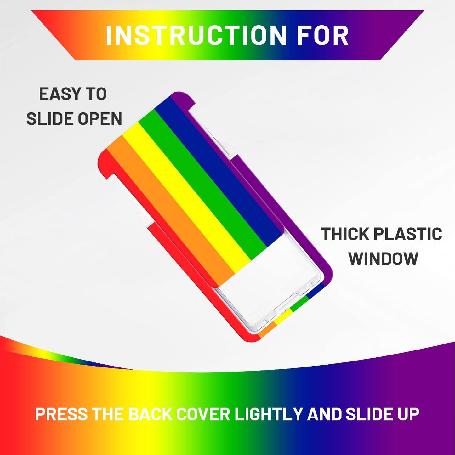 Rainbow Badge Holder with Lanyard - Retractable ID Holder for Keys