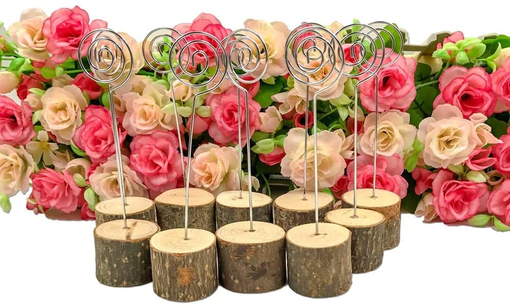 10 PCS Rustic Wooden Memo Clips Holders for Wedding and Party Decor-CentralDepot247