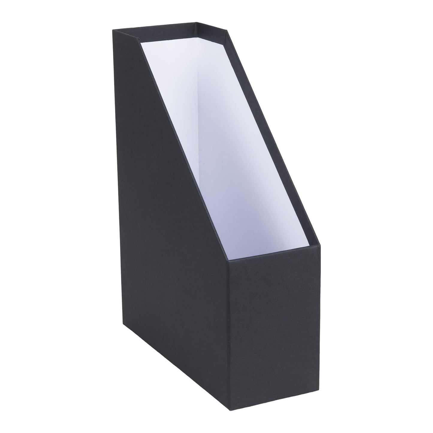 Standing Magazine Storage Box with Label - Document Holder - Black Speckled