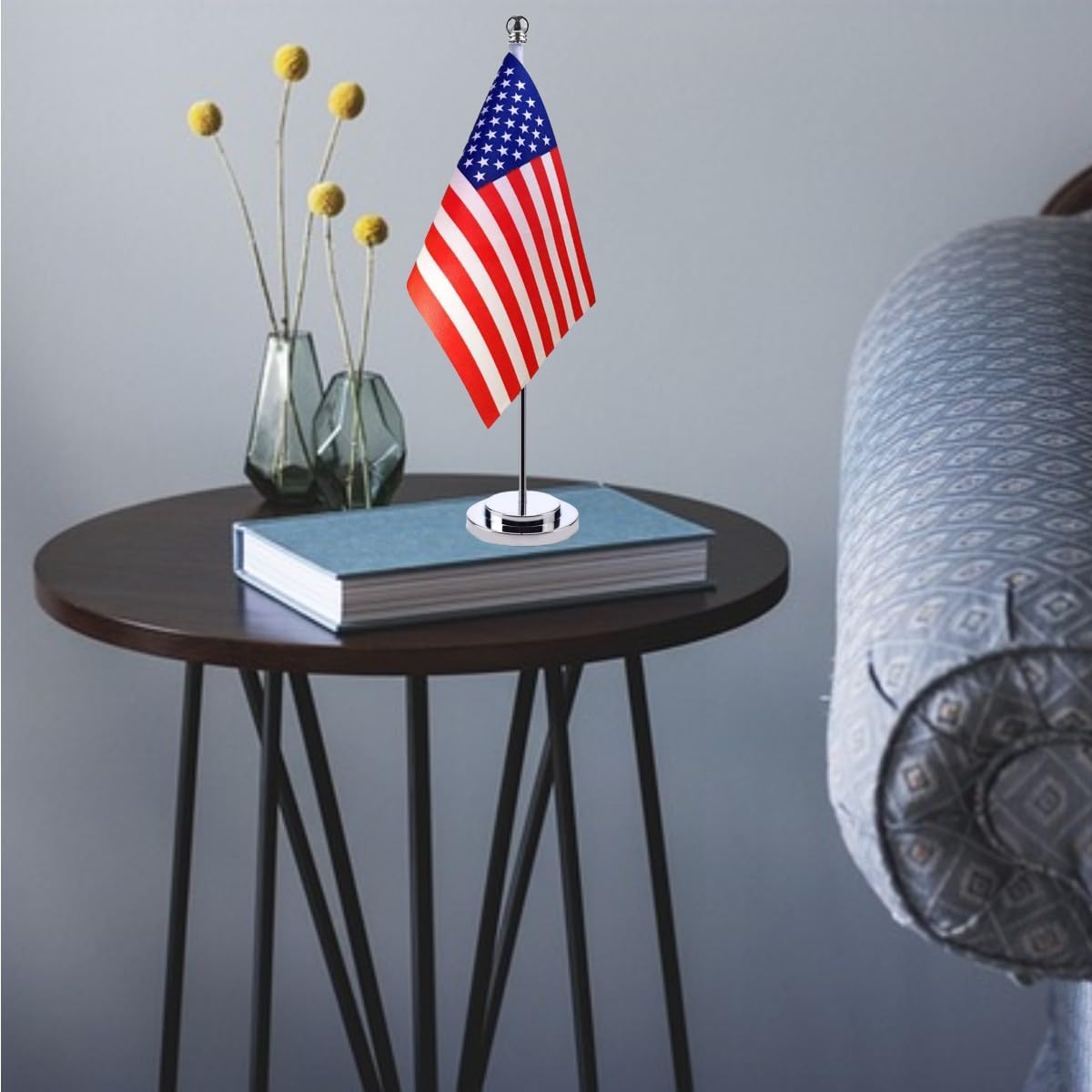 USA Desktop Flag with Stainless Steel Stand - American Table Flag-CentralDepot247