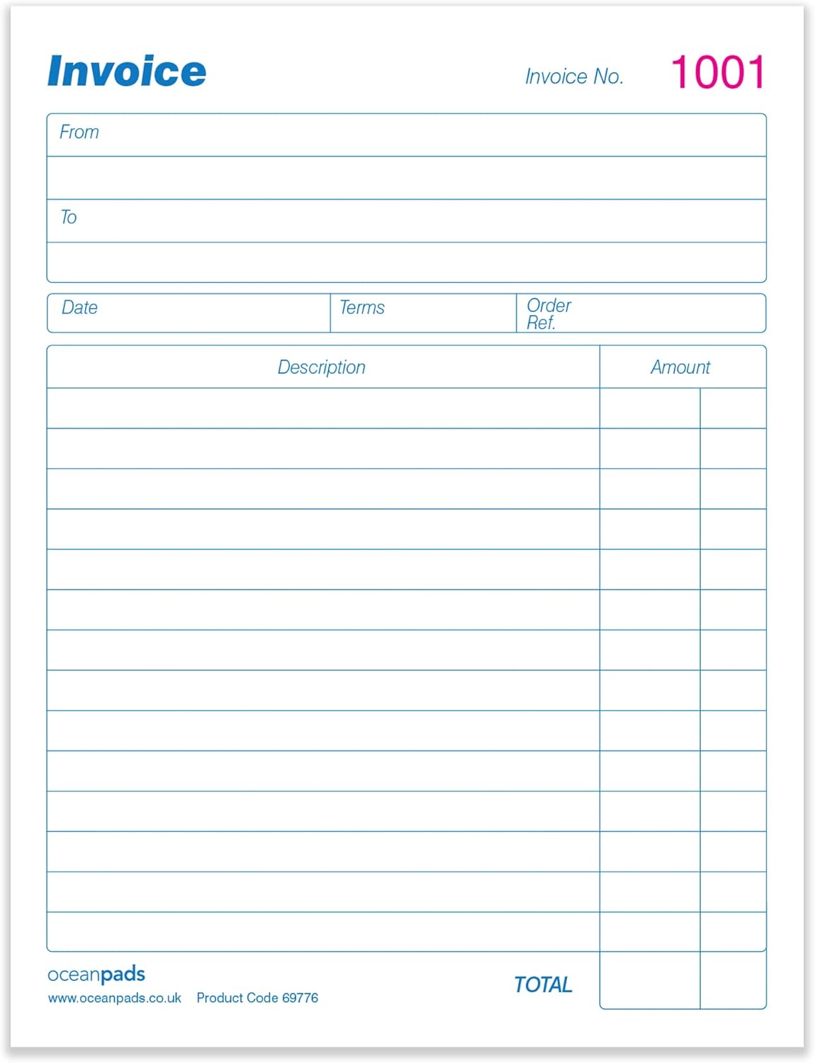 Small A6 Invoice Book Duplicate Without VAT - Carbonless 2-Part