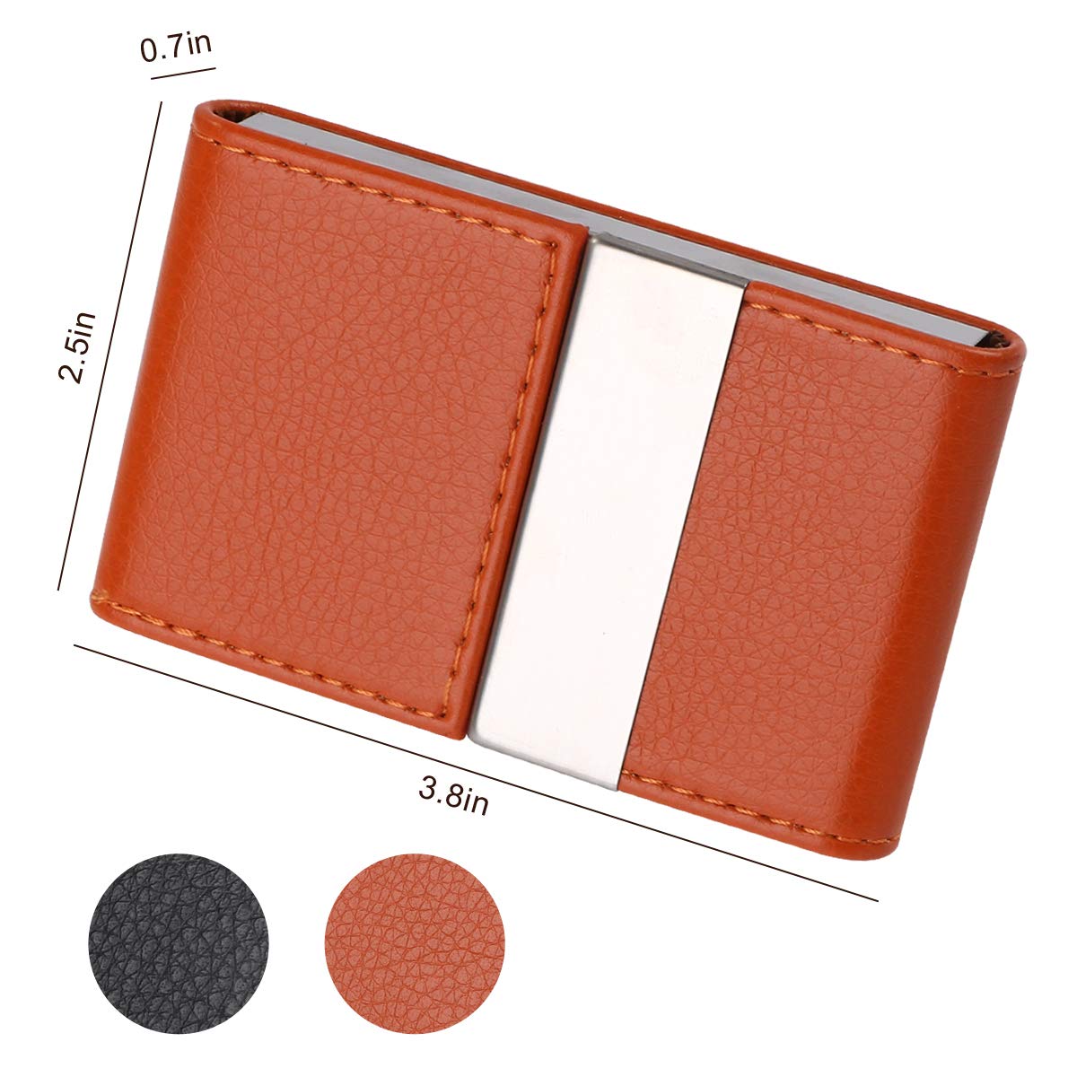 PU Leather Business Card Holder with Magnetic Buckle-CentralDepot247