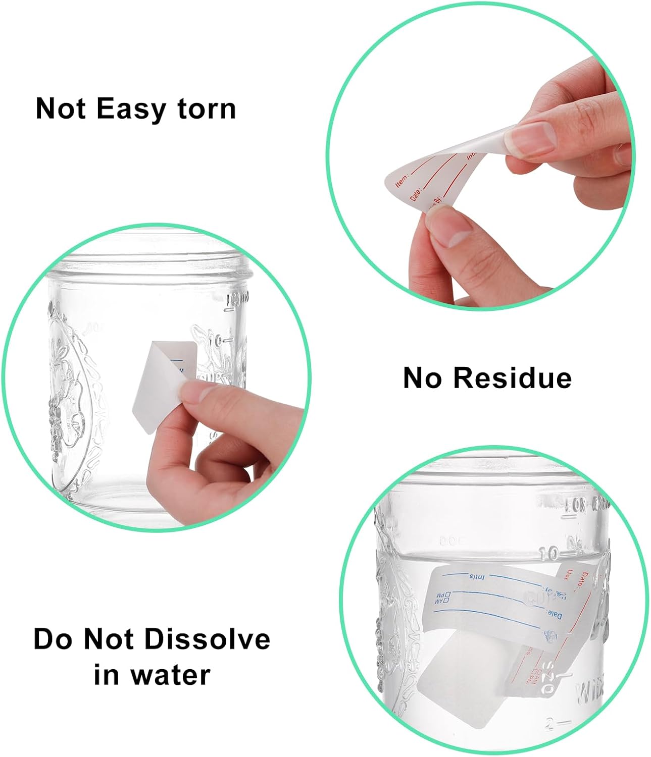 Removable Food Storage Stickers - 1000 Labels (2 Rolls)
