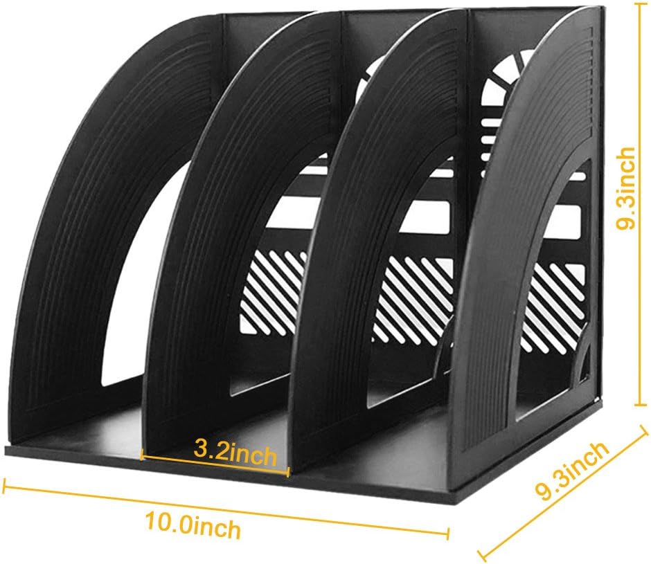 Sturdy Desktop File Organizer - Black Magazine Holder & Document Rack-CentralDepot247