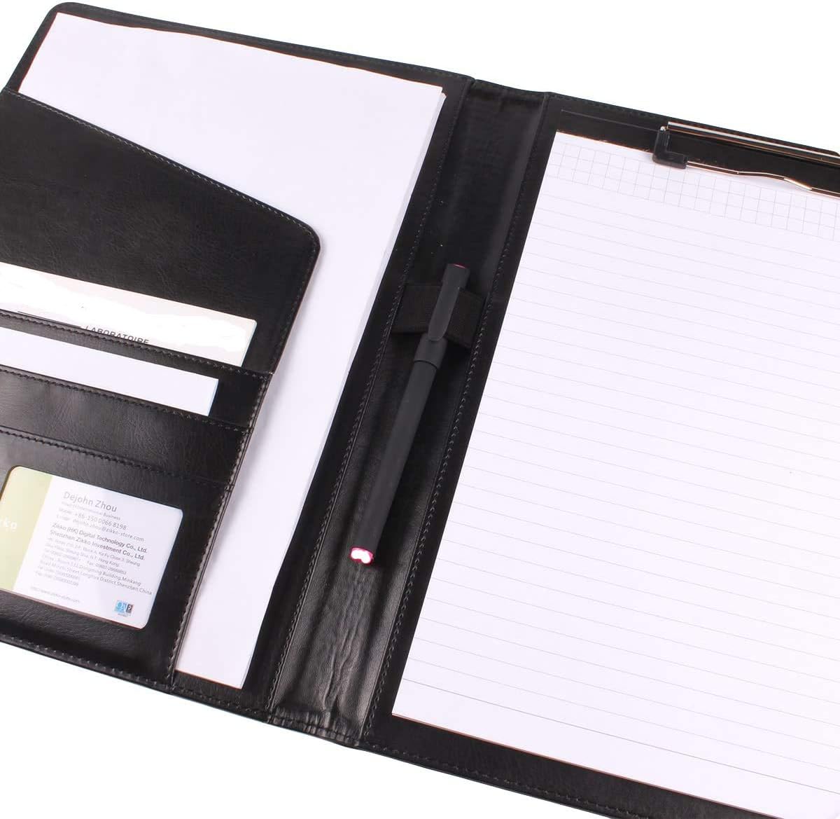 PU Leather A4 Clipboard Business Portfolio Padfolio File Folder