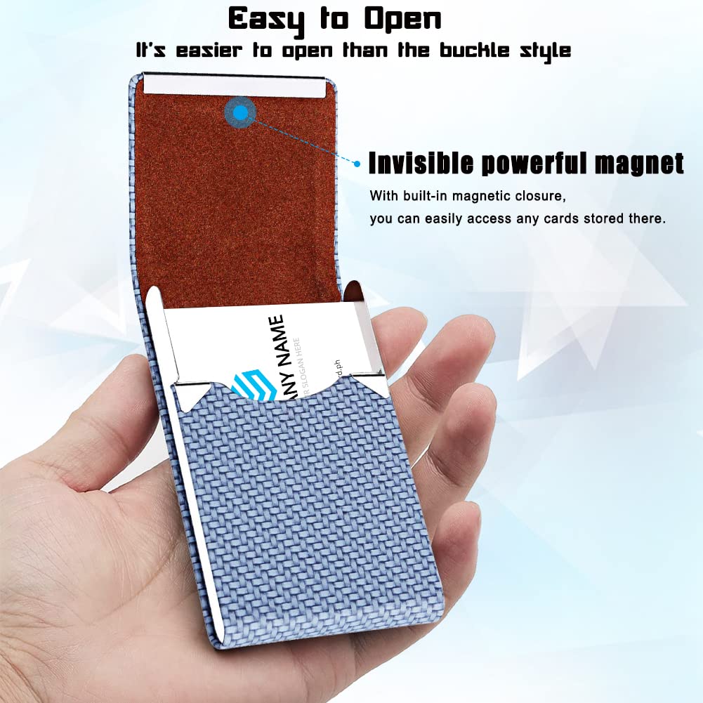Professional PU Leather & Stainless Steel Business Card Holder - Coffee-CentralDepot247