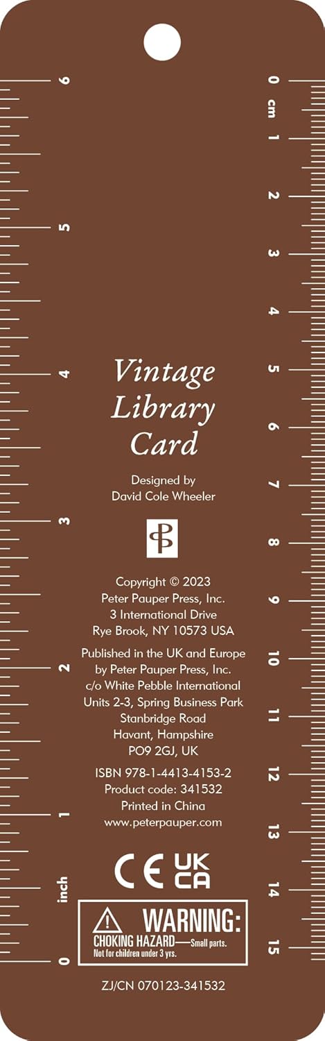 Vintage Library Card Beaded Bookmark with Tassel