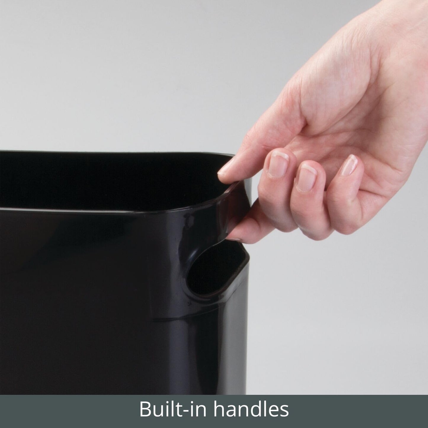 Practical Black Bathroom and Bedroom Rubbish Bin-CentralDepot247