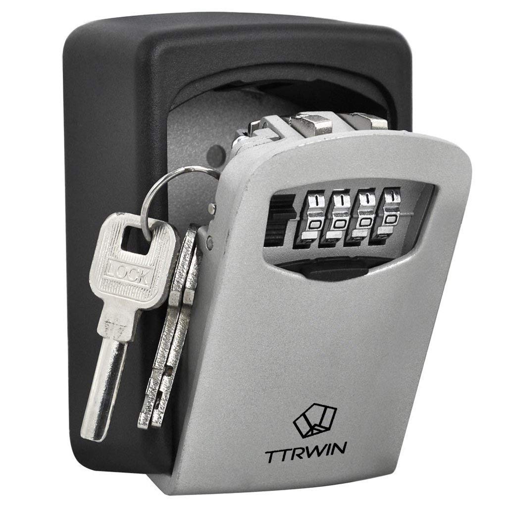TTRWIN Key Lock Box with 4-Digit Combination Lock, Waterproof & Wall Mounted