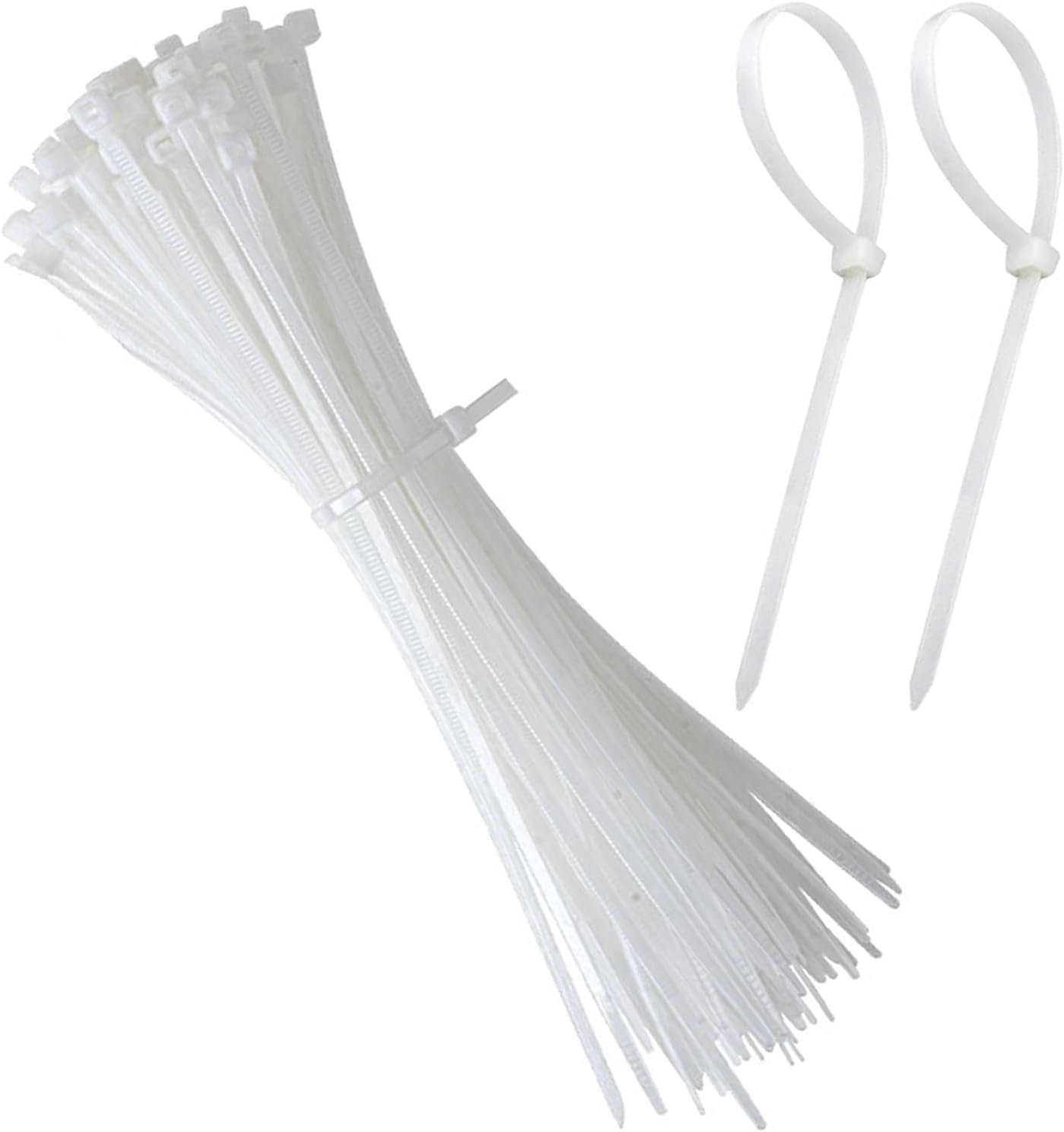 100 PCS Heavy Duty White Plastic Cable Ties - 12 Inch Zip Ties-CentralDepot247