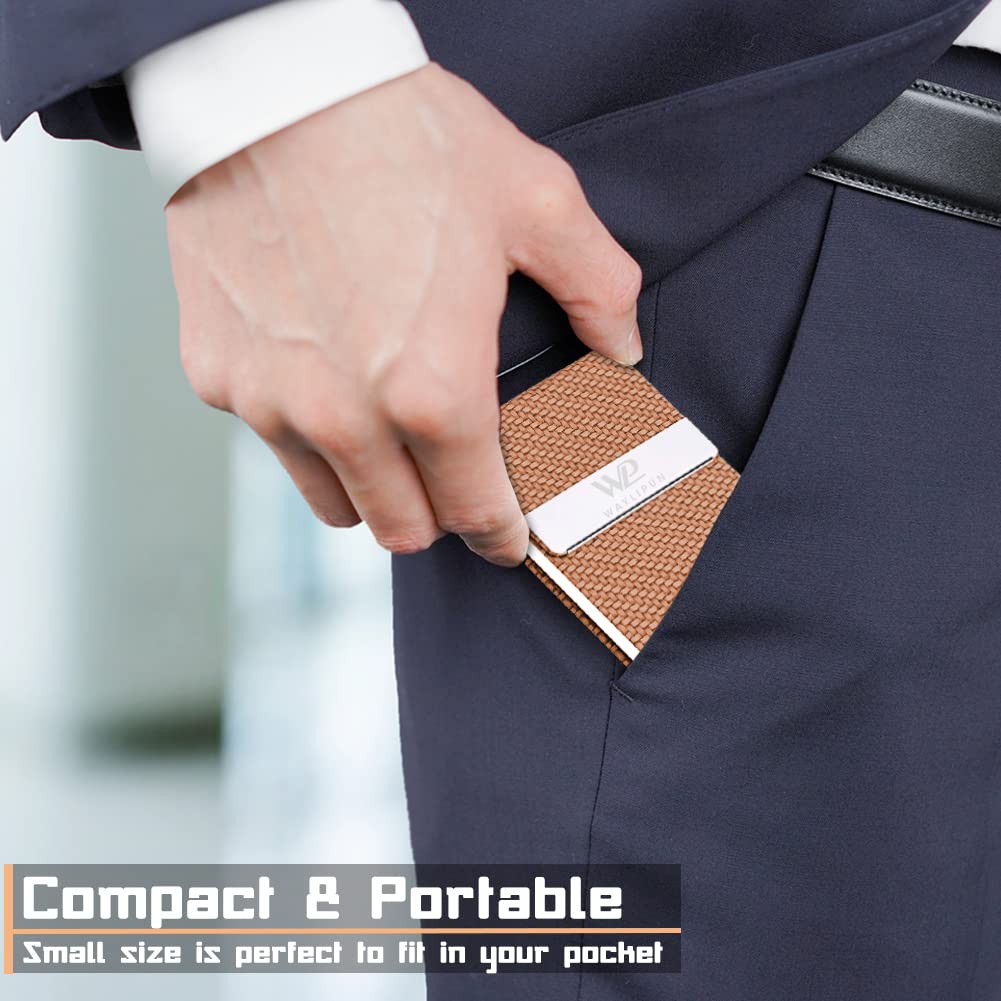 Professional PU Leather & Stainless Steel Business Card Holder - Coffee-CentralDepot247