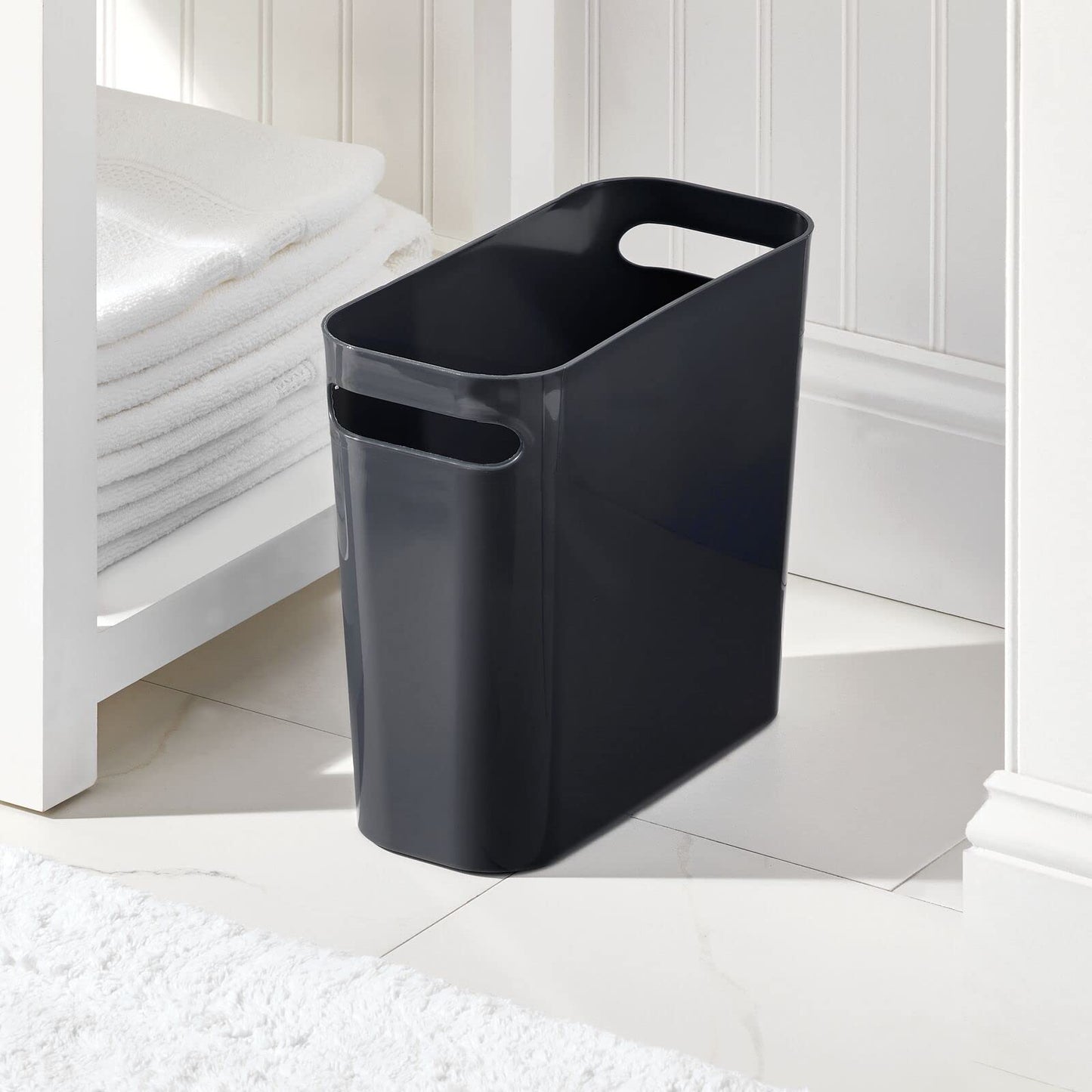 Practical Black Bathroom and Bedroom Rubbish Bin-CentralDepot247
