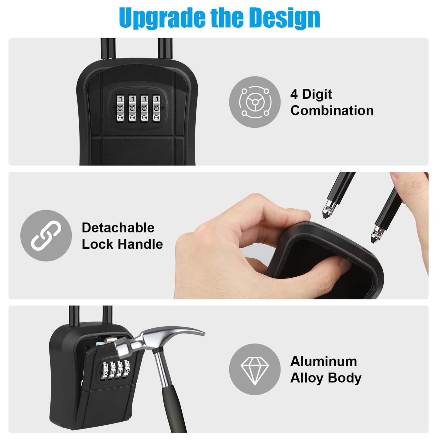 Weatherproof Portable Key Safe - Up to 5 Keys Capacity