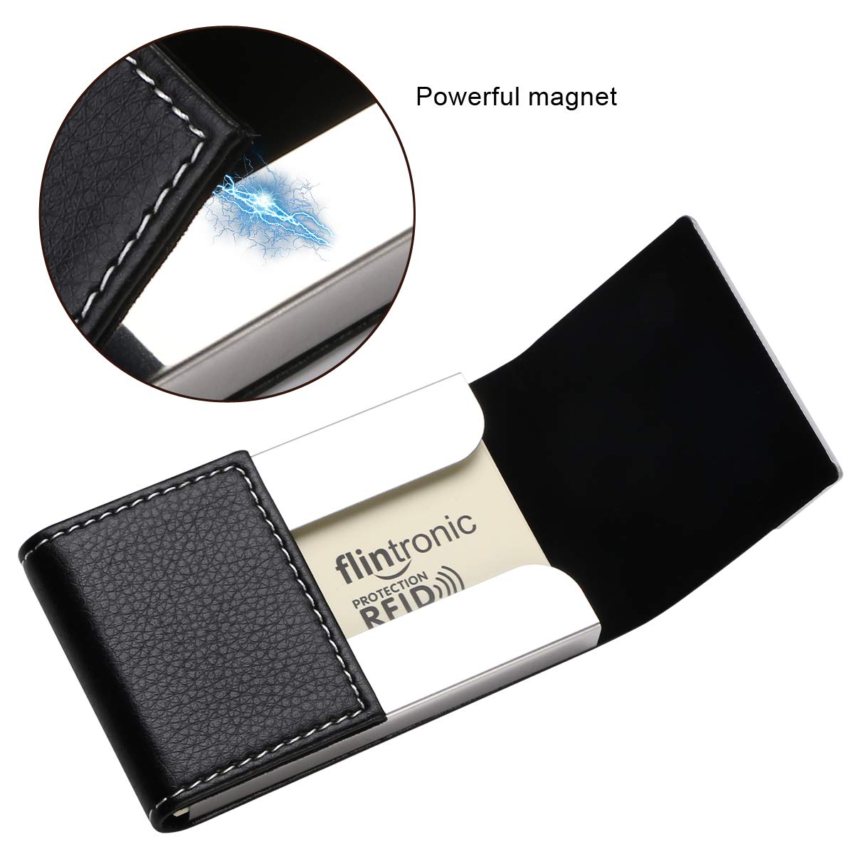 PU Leather Business Card Holder with Magnetic Buckle-CentralDepot247