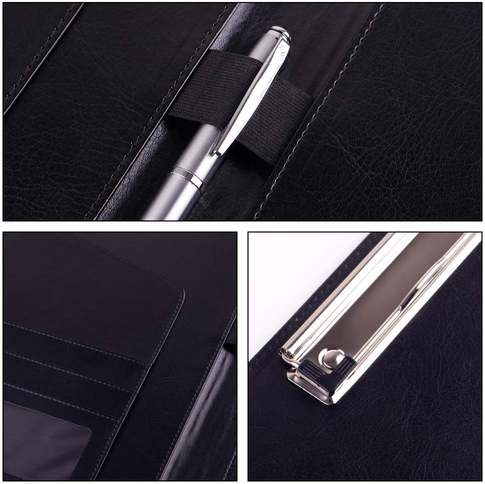 PU Leather A4 Clipboard Business Portfolio Padfolio File Folder