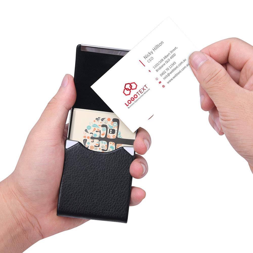 PU Leather Business Card Holder with Magnetic Buckle-CentralDepot247