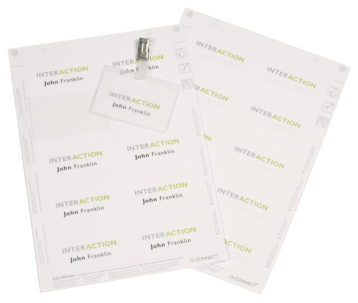 Q-Connect Name Badge Inserts 54x90mm - 10 Per Sheet (Pack of 25)