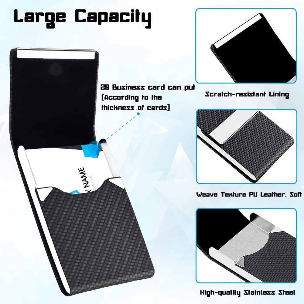 Professional PU Leather & Stainless Steel Business Card Holder - Coffee-CentralDepot247