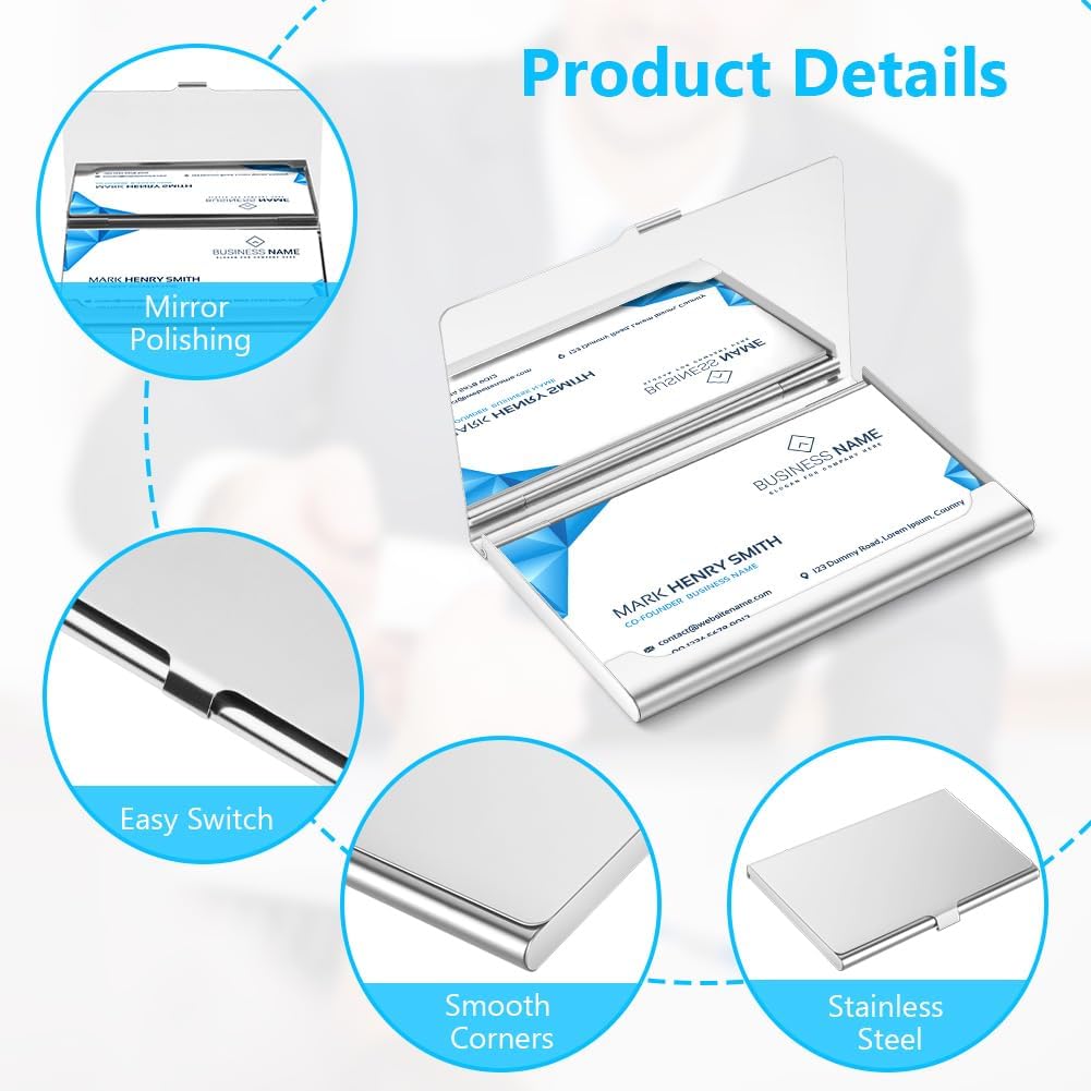 Professional Stainless Steel Business Card Holder - Ultra Thin & Portable-CentralDepot247