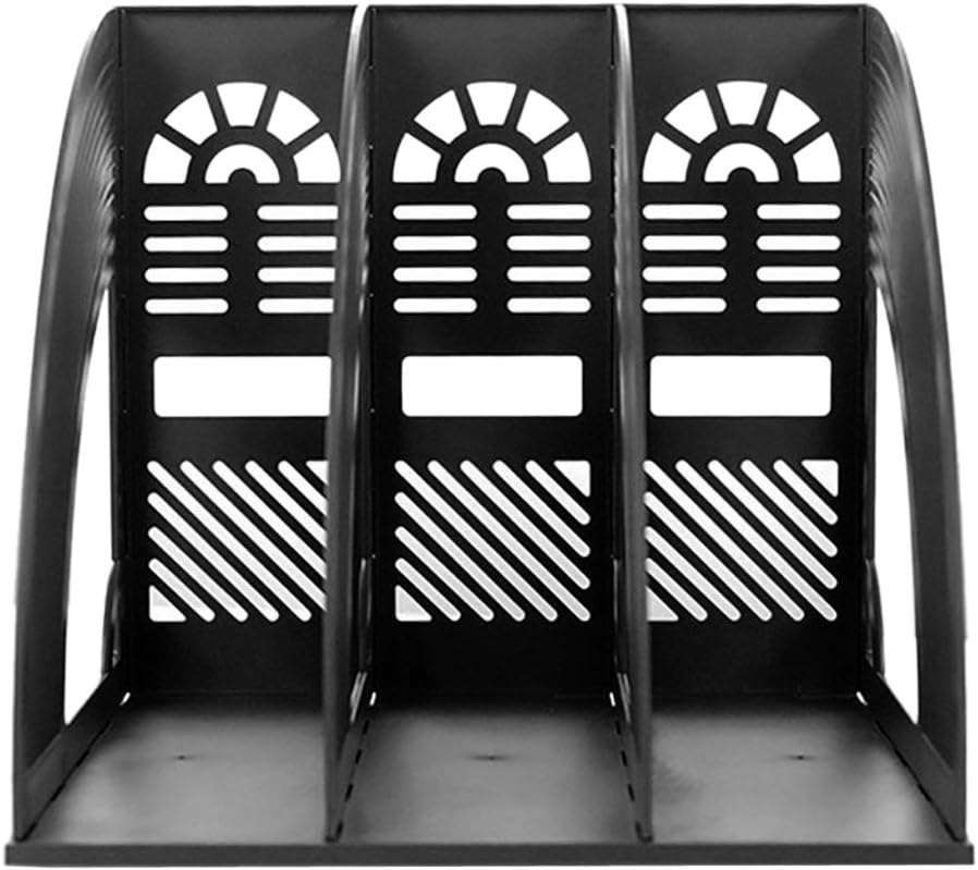 Sturdy Desktop File Organizer - Black Magazine Holder & Document Rack-CentralDepot247