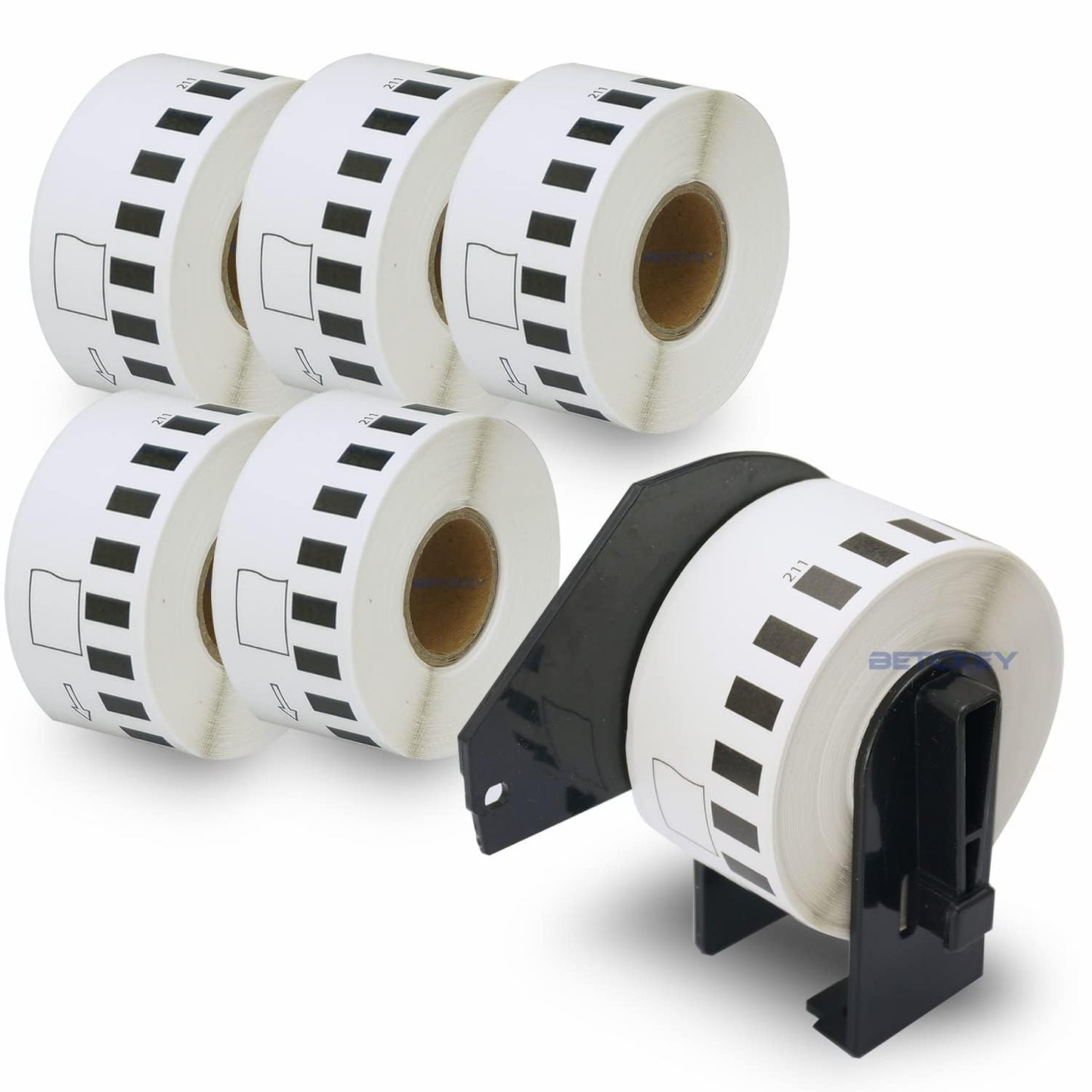 10 Rolls DK-22211 Labels with 2 Reusable Holders - 29mm x 15.24m