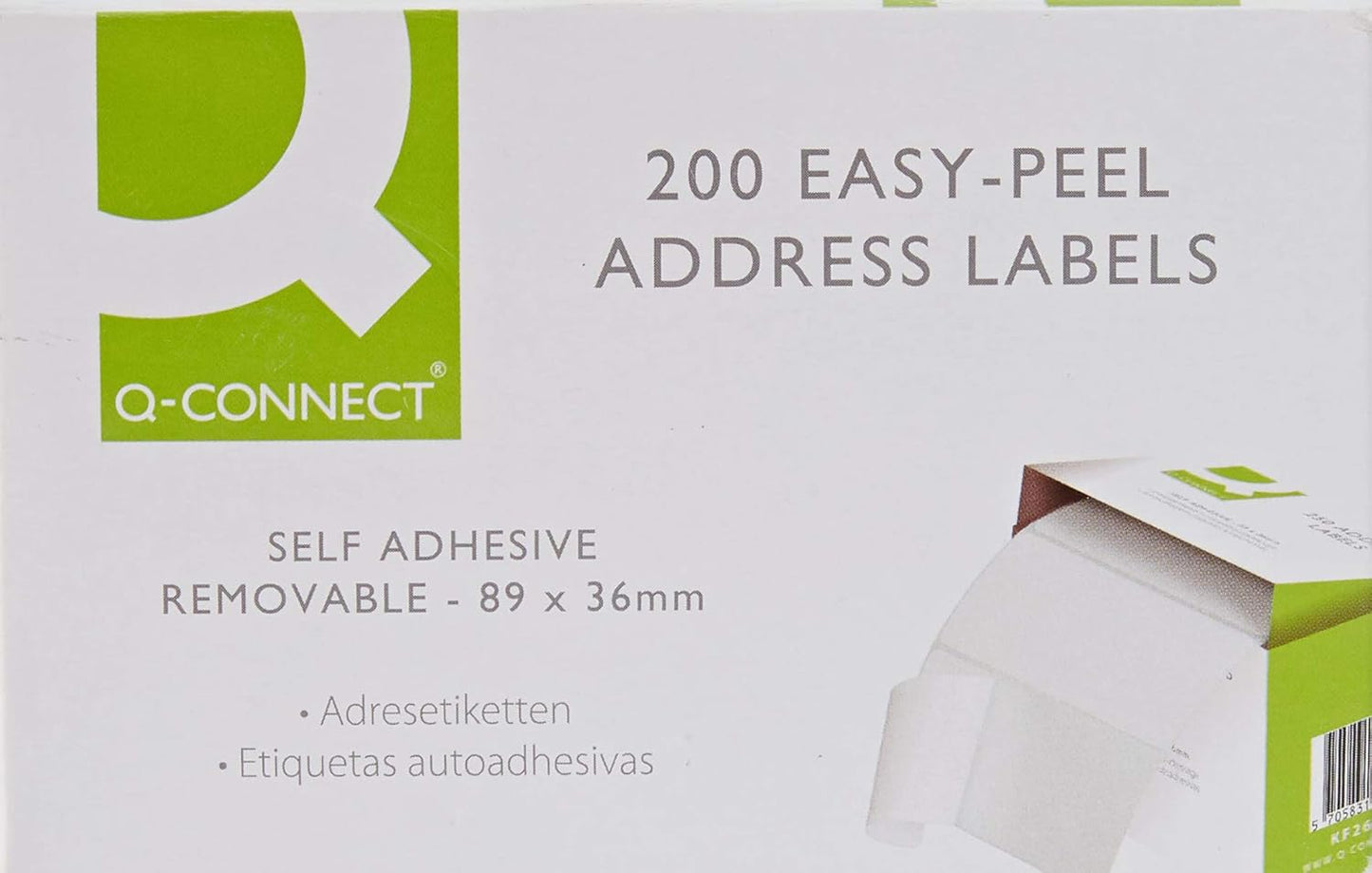 Q-Connect Address Label Roll 89mm x 36mm White, 200 Count