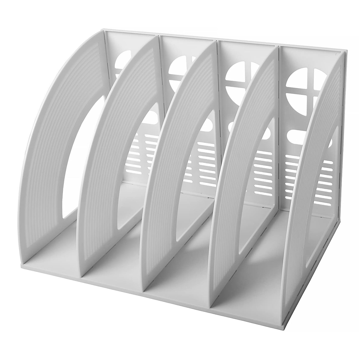 Sturdy 4-Section Desktop File Organizer - Black Plastic Holder-CentralDepot247