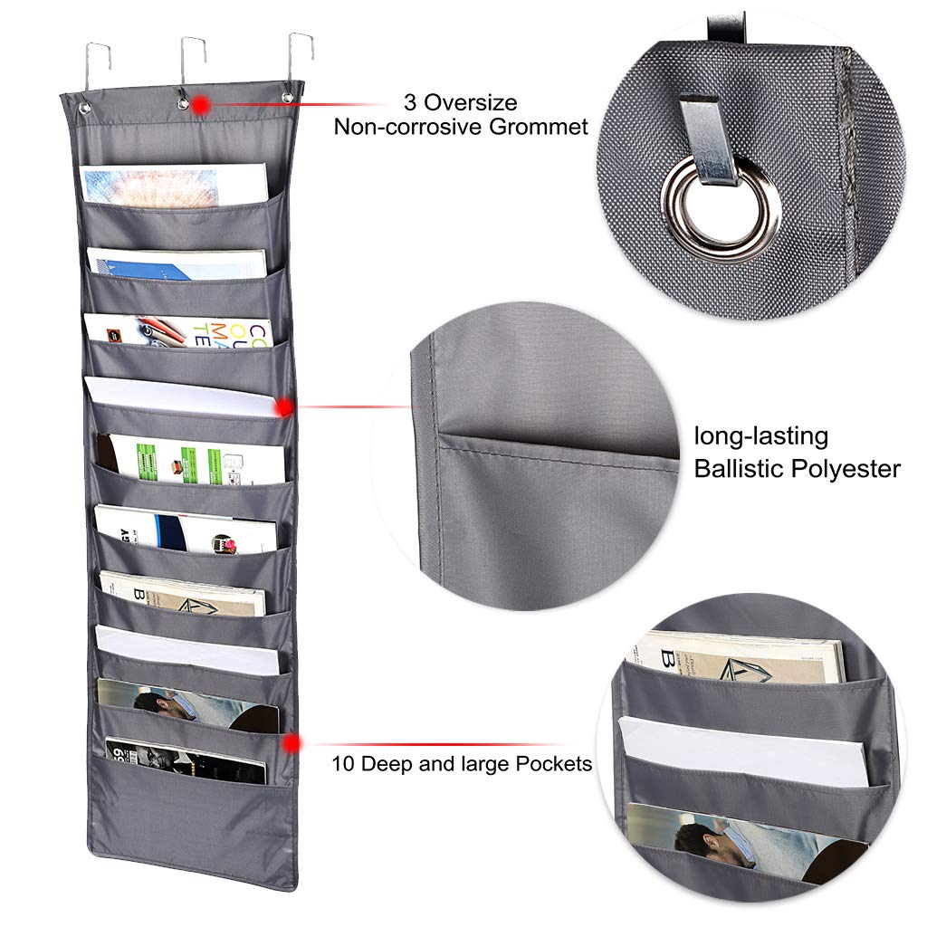 10 Pockets Hanging File Organizer - Over Door Storage Solution-CentralDepot247