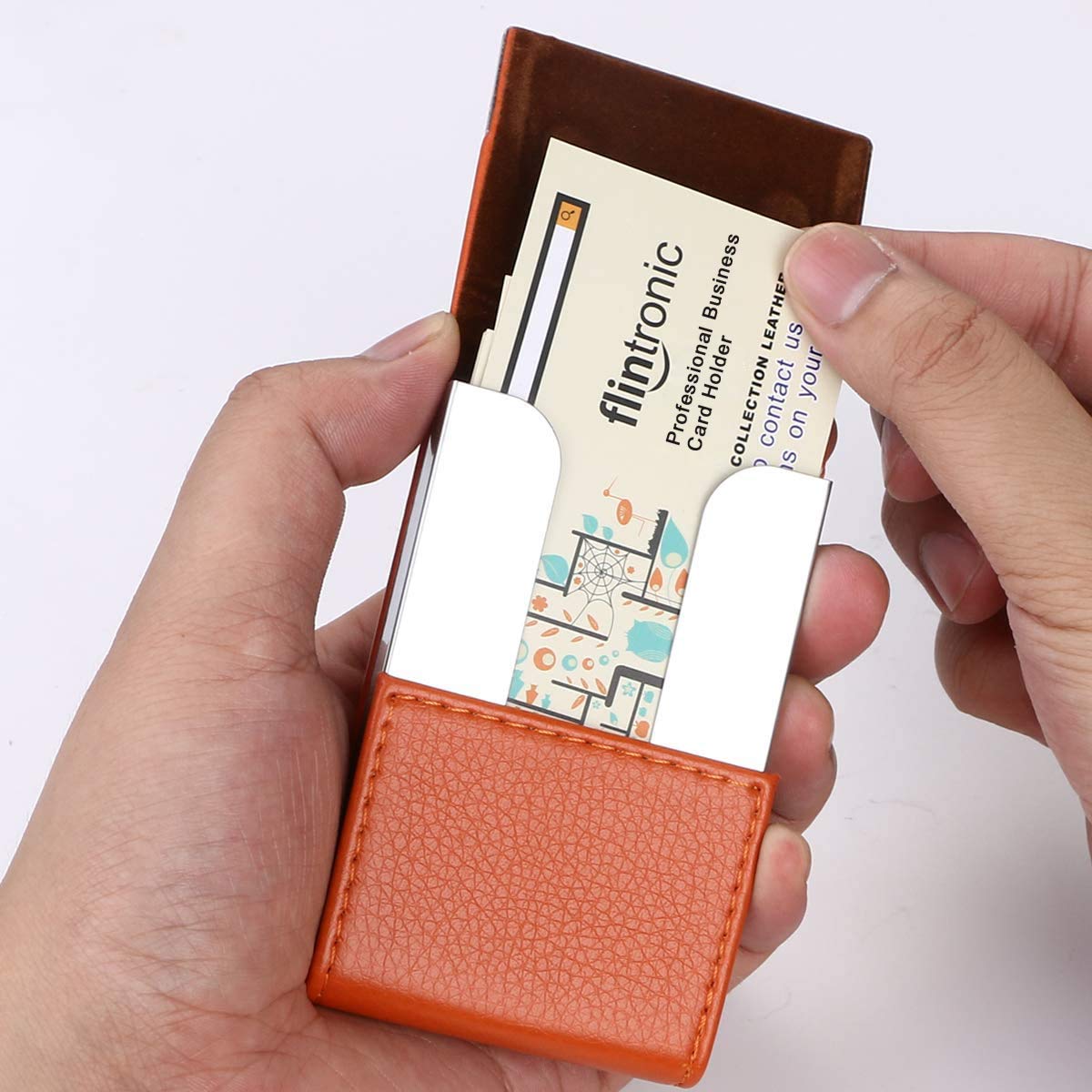 PU Leather Business Card Holder with Magnetic Buckle-CentralDepot247