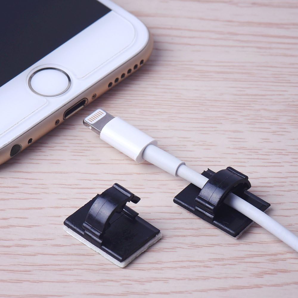 Self Adhesive Cable Clips - 60 Pieces for Effective Cable Management-CentralDepot247