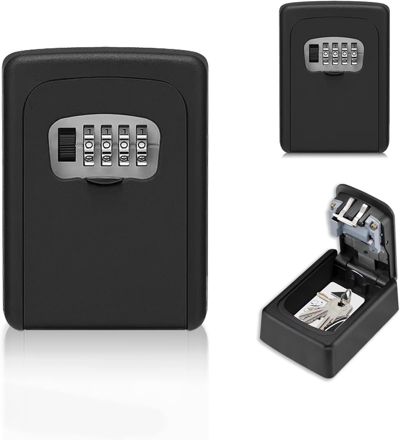 4-Digit Combination Lock Box - Wall Mounted Key Safe, Waterproof