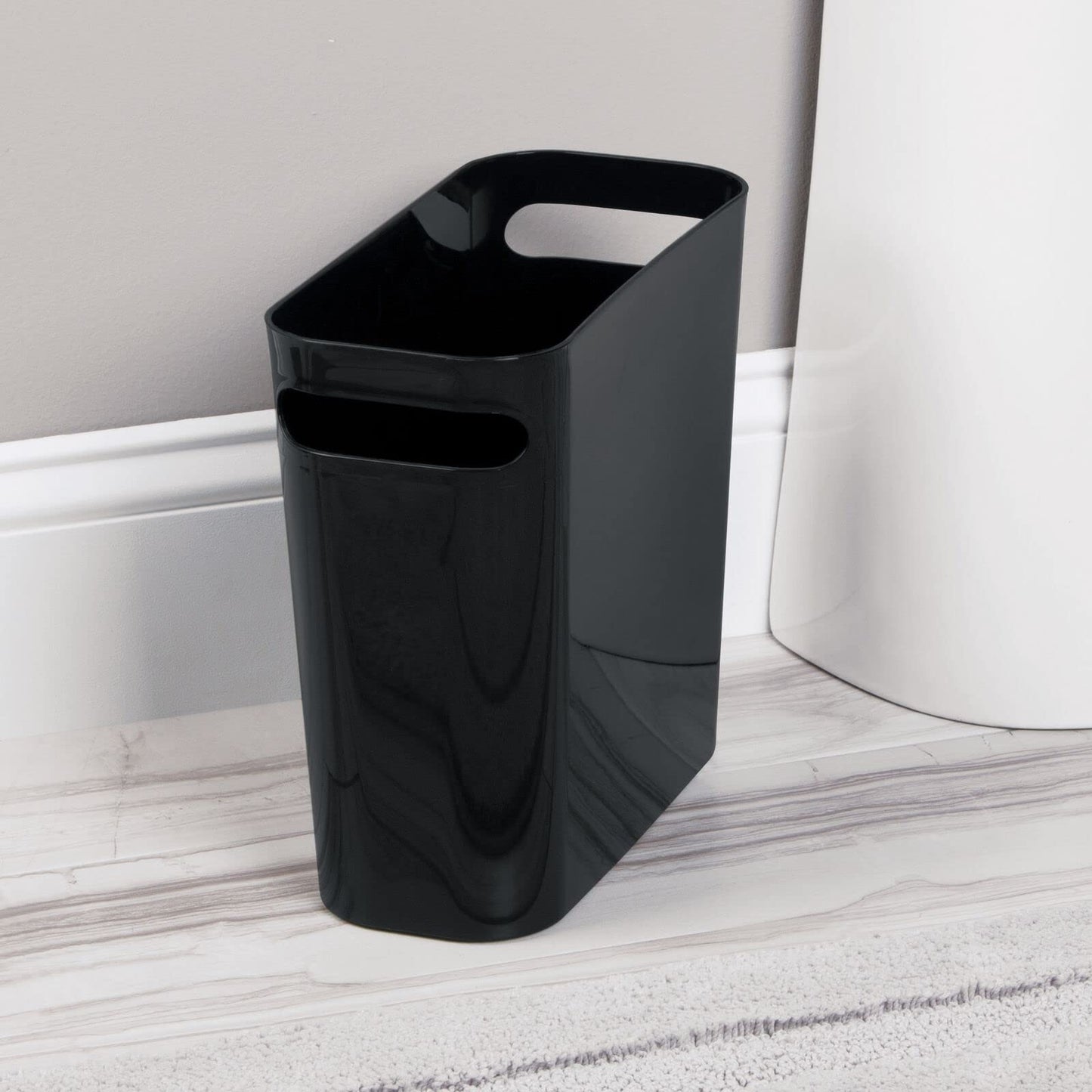 Practical Black Bathroom and Bedroom Rubbish Bin-CentralDepot247