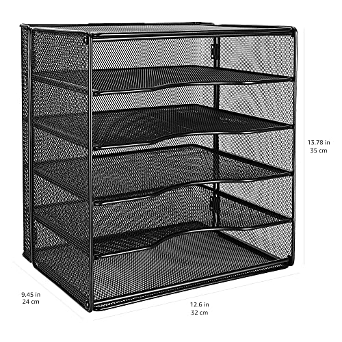 Rectangular Stackable Office Letter Trays - Pack of 2, Black-CentralDepot247