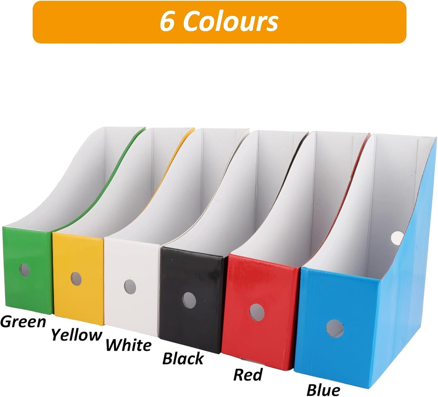 ZOFUN 12 Pcs Cardboard Magazine File Holders, 26 x 27 x 9 cm, 6 Colors